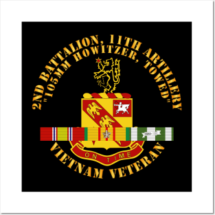 2nd Battalion, 11th Artillery (105mm Howitzer, Towed) w VN SVC Ribbon X 300 Posters and Art